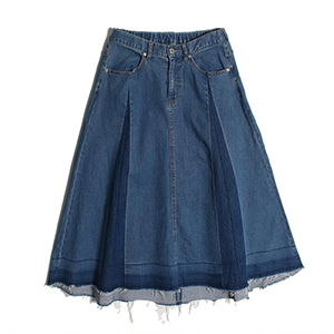 cut-off denim skirt